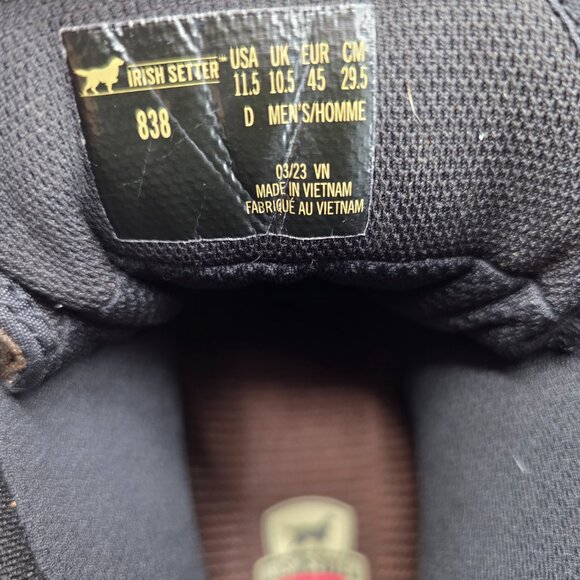 Red Wing 838 Irish Setter 7" Mens Boots Wingshooter Ultra Dry Waterproof Sz 11.5 - Picture 11 of 16